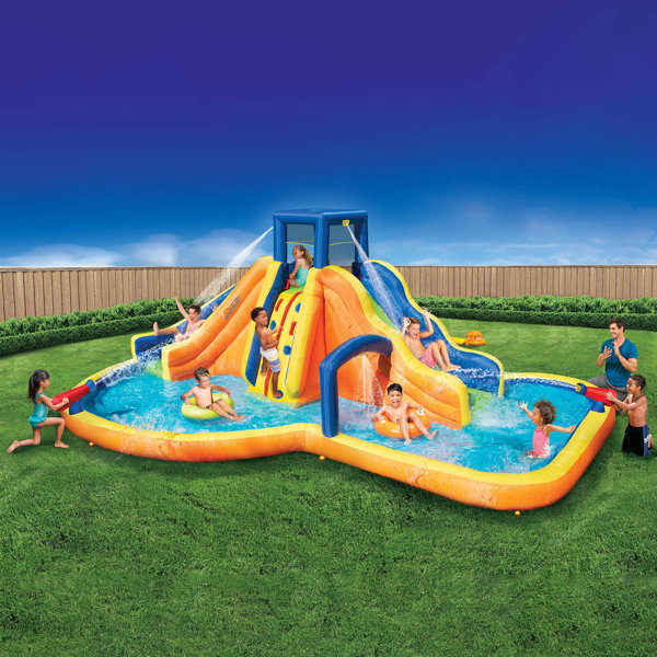 Banzai Rapid Falls Dual Slides Water Park Climbing Rope Lagoon for Ages